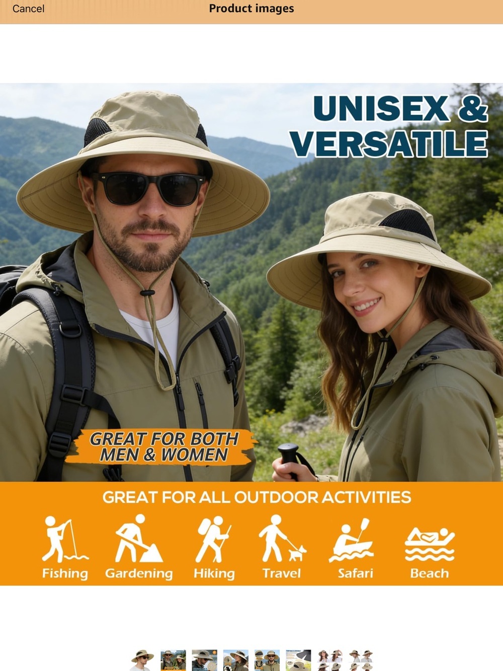 UNISEX Sun Hat for Outdoor Activities